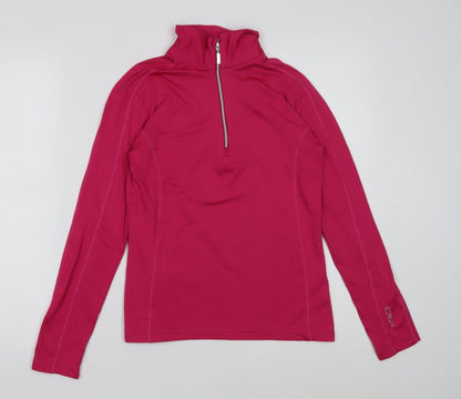 City Mountain Passion Womens Pink Polyester Pullover Casual Size XS High Neck Zip