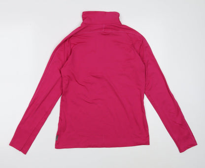 City Mountain Passion Womens Pink Polyester Pullover Casual Size XS High Neck Zip