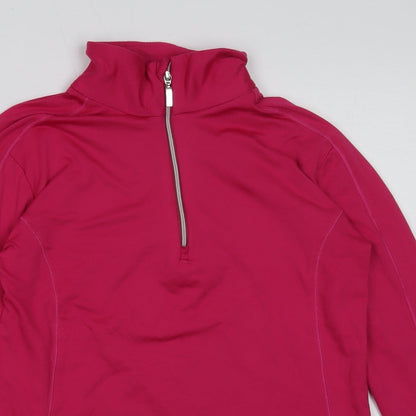 City Mountain Passion Womens Pink Polyester Pullover Casual Size XS High Neck Zip