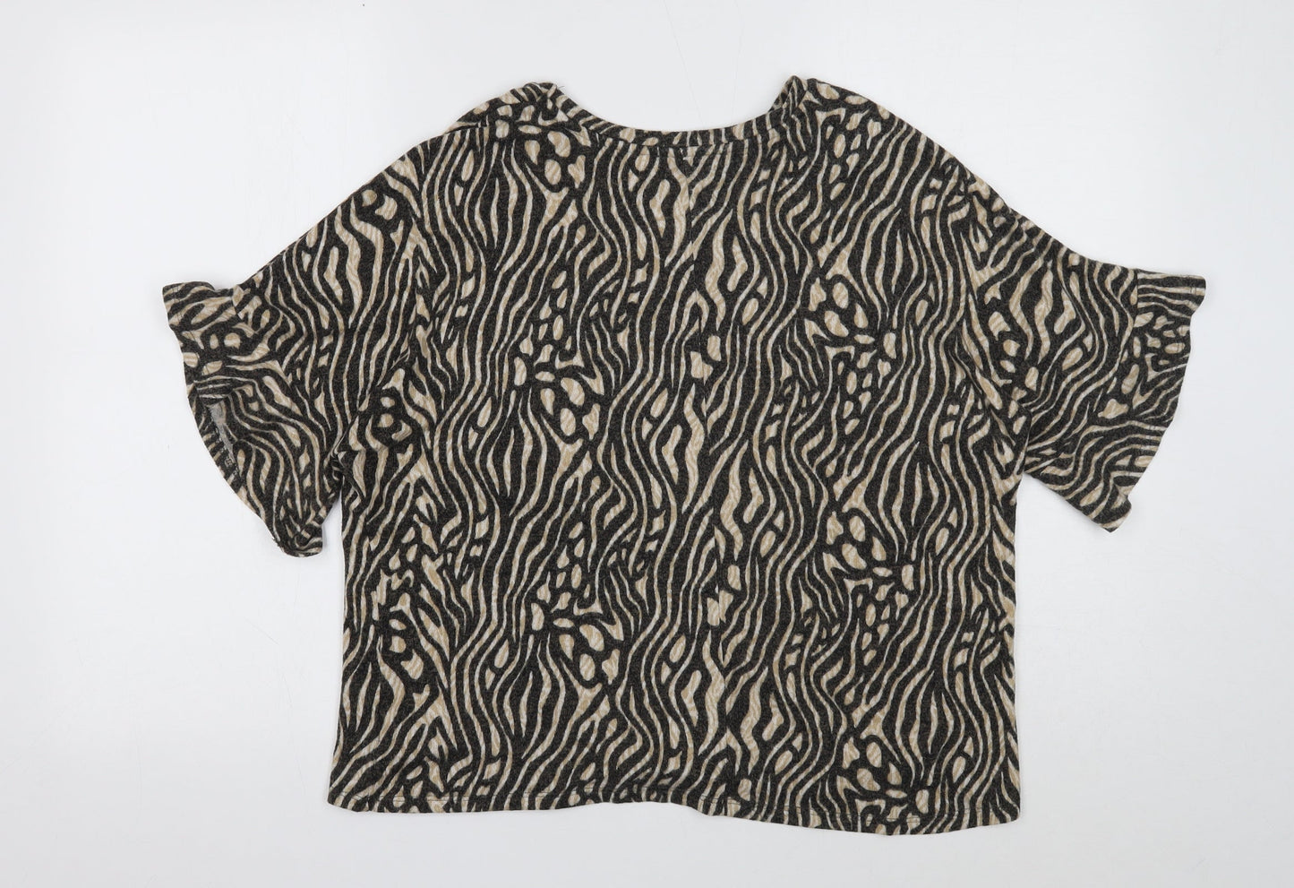 George Womens Multicoloured Geometric Viscose Basic T-Shirt Size L Round Neck