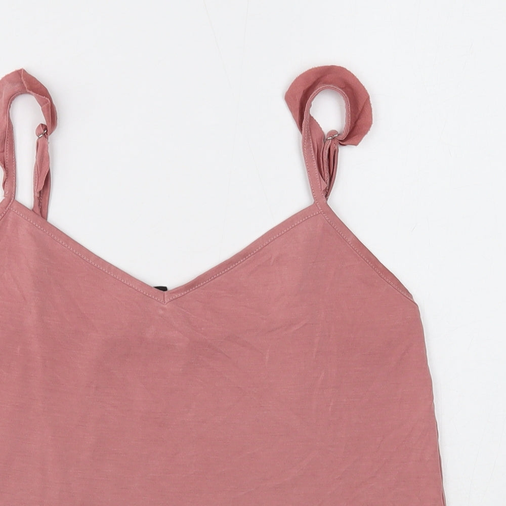 Womens UK Size M New Look Pink Basic Tank