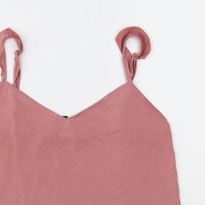 Womens UK Size M New Look Pink Basic Tank