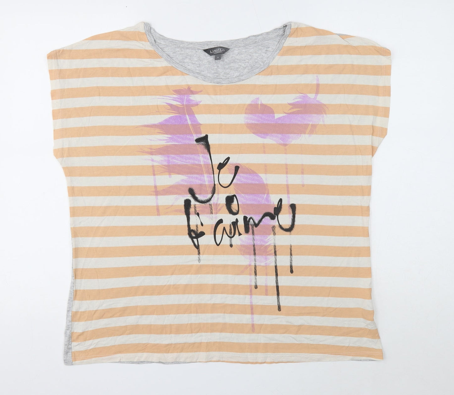 Womens UK Size 16 Limited Multicoloured Basic T-Shirt