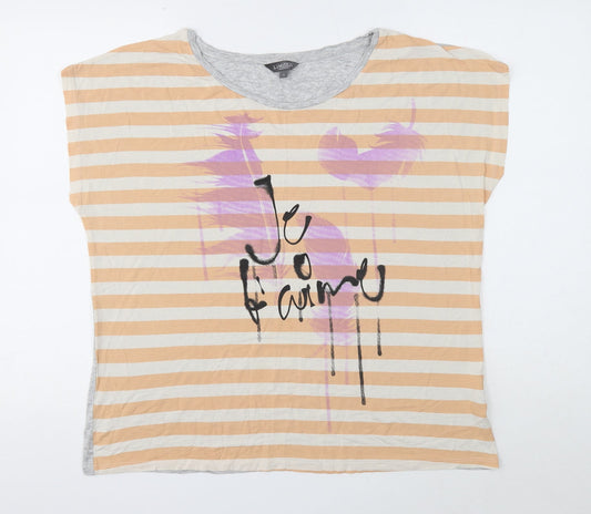 Womens UK Size 16 Limited Multicoloured Basic T-Shirt