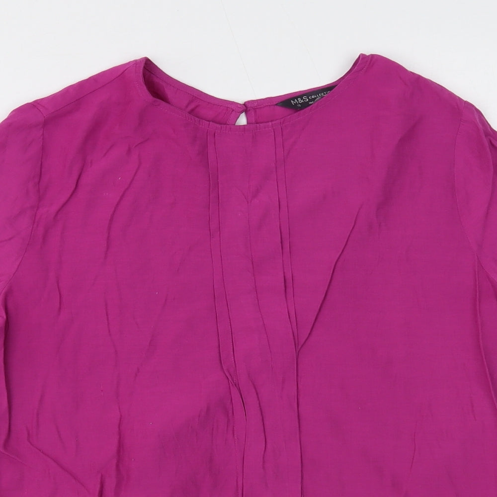 Womens UK Size 12 Marks and Spencer Purple Basic Blouse
