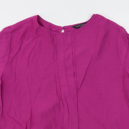 Womens UK Size 12 Marks and Spencer Purple Basic Blouse