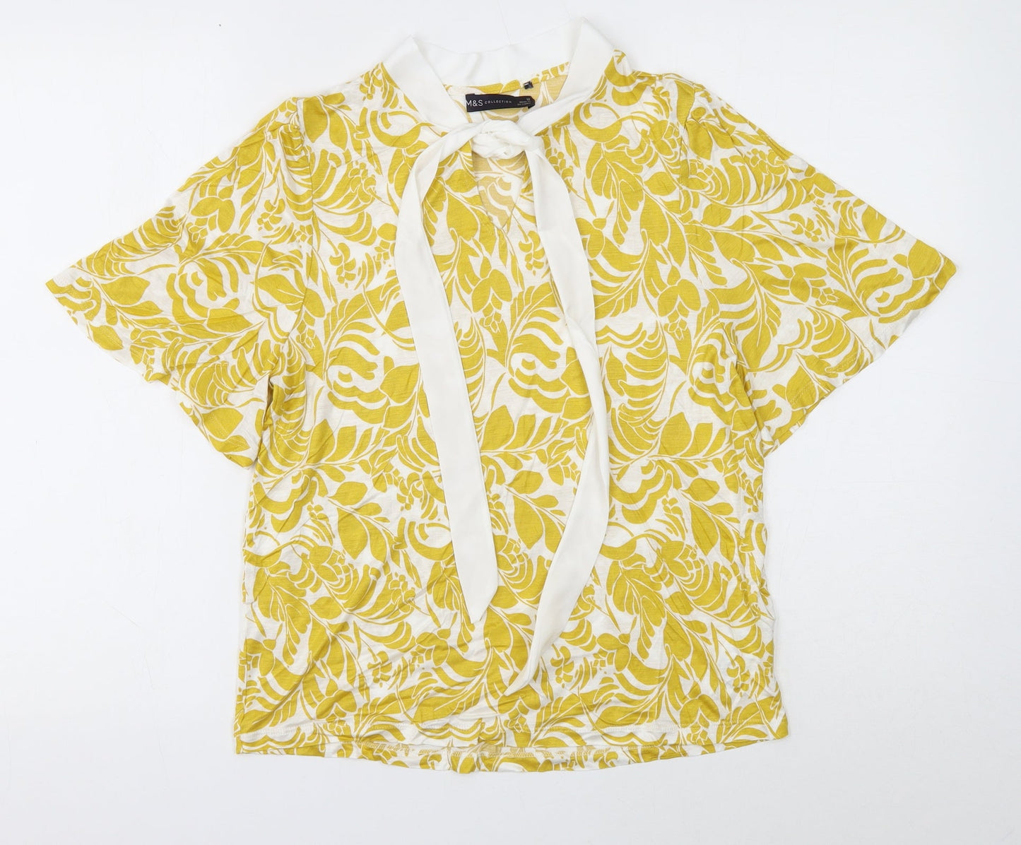 Womens UK Size 12 Marks and Spencer Yellow Basic Blouse