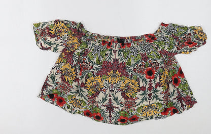 Womens UK Size 10 Topshop Multicoloured Basic Blouse