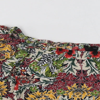 Womens UK Size 10 Topshop Multicoloured Basic Blouse