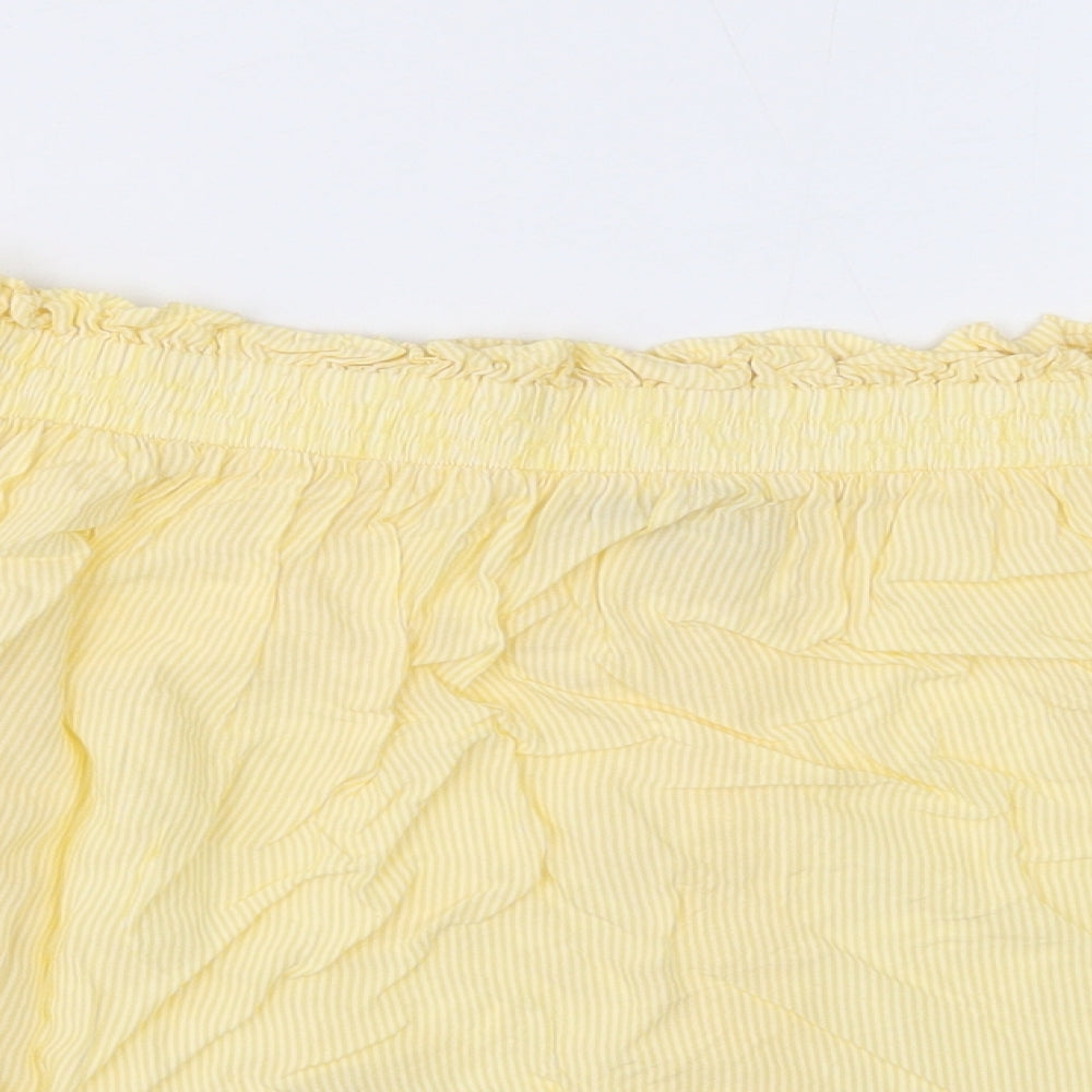 Womens UK Size 10 Marks and Spencer Yellow Cropped Blouse