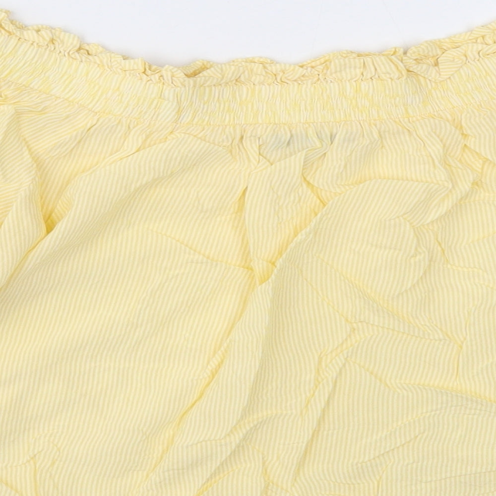 Womens UK Size 10 Marks and Spencer Yellow Cropped Blouse