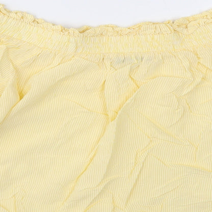 Womens UK Size 10 Marks and Spencer Yellow Cropped Blouse
