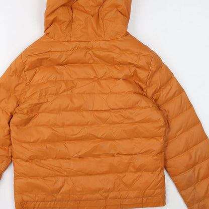 Five Plus Womens Orange Quilted Coat Size S Button