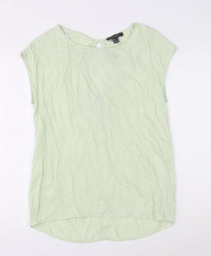 Primark Womens Green Polyester Basic Blouse Size 6 Round Neck
