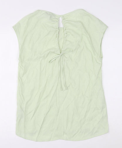 Primark Womens Green Polyester Basic Blouse Size 6 Round Neck