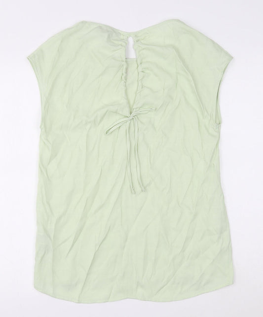 Primark Womens Green Polyester Basic Blouse Size 6 Round Neck