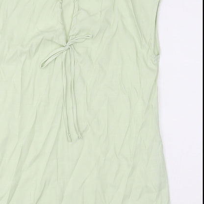 Primark Womens Green Polyester Basic Blouse Size 6 Round Neck