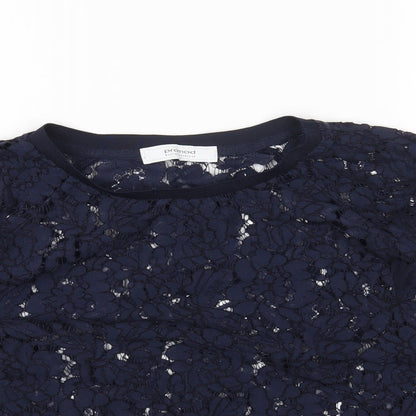 Promod Womens Blue Polyester Basic Blouse Size M Round Neck