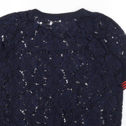 Promod Womens Blue Polyester Basic Blouse Size M Round Neck