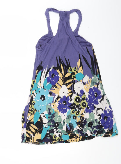 Oasis Womens Multicoloured Floral Viscose Tank Dress Size 10 Halter Pullover