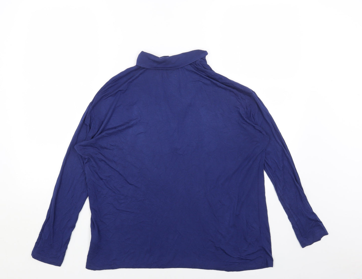 TU Womens Blue Viscose Basic T-Shirt Size 10 Collared