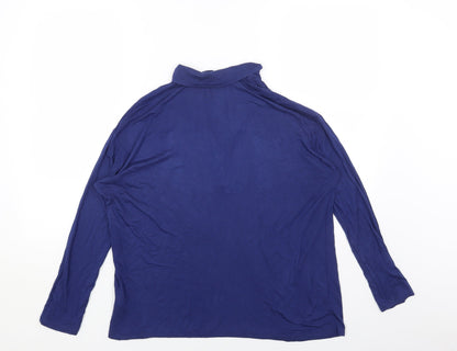 TU Womens Blue Viscose Basic T-Shirt Size 10 Collared