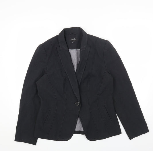 Marks and Spencer Womens Black Polyester Jacket Blazer Size 14