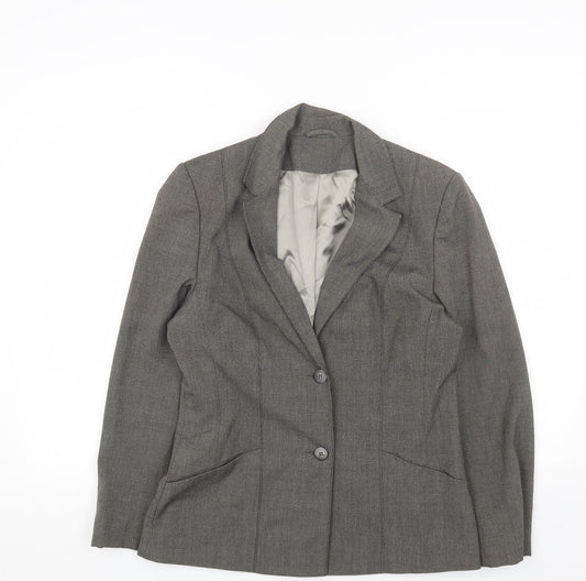 Principles Womens Grey Polyester Jacket Blazer Size 12