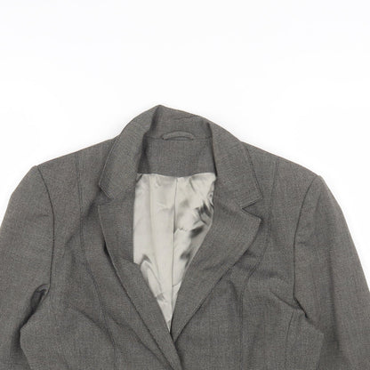 Principles Womens Grey Polyester Jacket Blazer Size 12