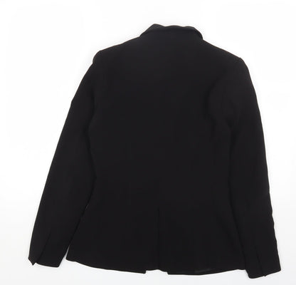 H&M Womens Black Polyester Jacket Blazer Size 8