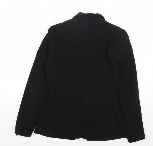 H&M Womens Black Polyester Jacket Blazer Size 8