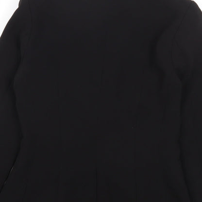 H&M Womens Black Polyester Jacket Blazer Size 8