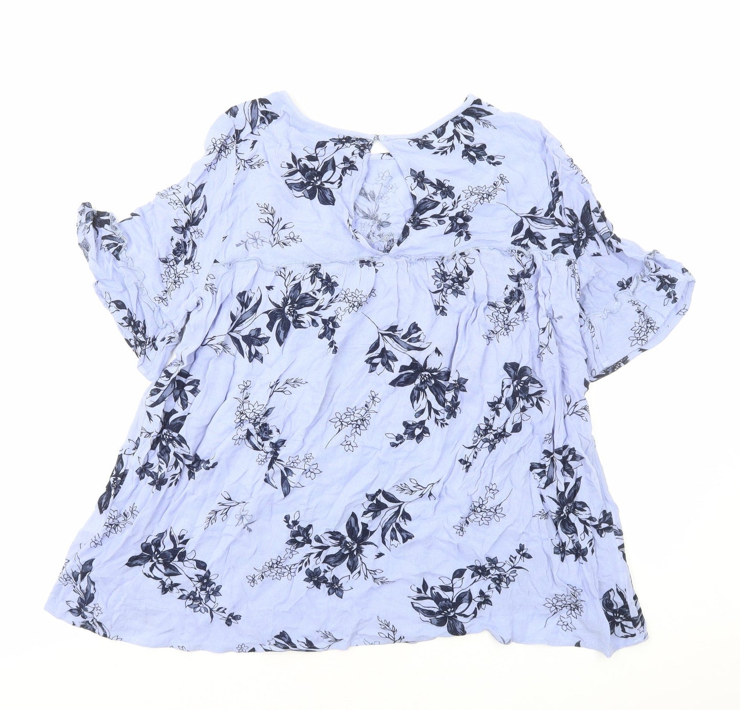 Womens UK Size 10 Per Una Blue Basic Blouse