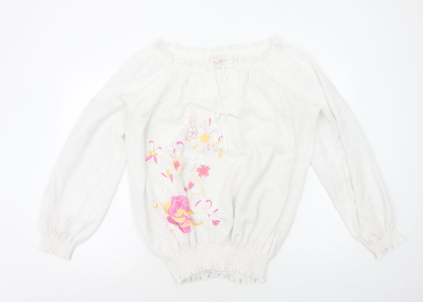 Womens UK Size L Gharani Strok White Basic Blouse