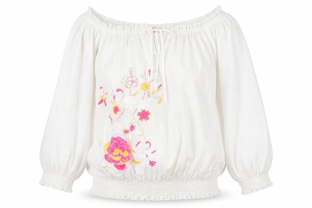 Womens UK Size L Gharani Strok White Basic Blouse