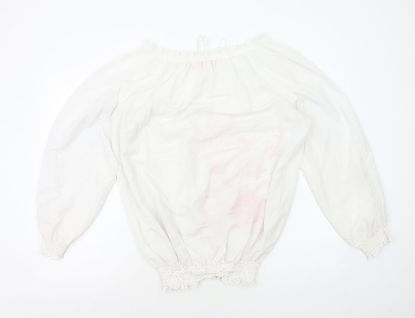 Womens UK Size L Gharani Strok White Basic Blouse