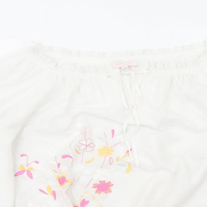 Womens UK Size L Gharani Strok White Basic Blouse