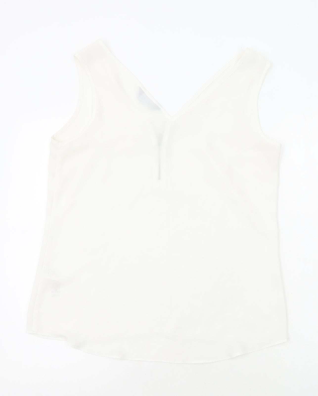 Dorothy Perkins Womens White Polyester Basic Tank Size 14 V-Neck
