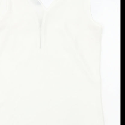 Dorothy Perkins Womens White Polyester Basic Tank Size 14 V-Neck