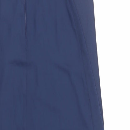 ASOS Womens Blue Polyester Maxi Size 8 V-Neck Zip