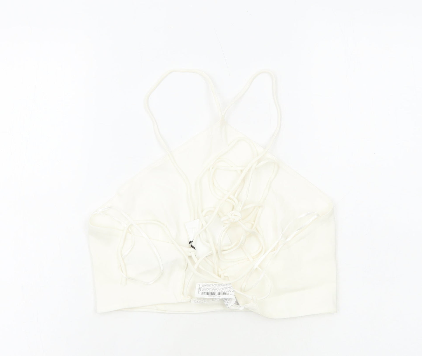Womens UK Size M Zara White Cropped Tank