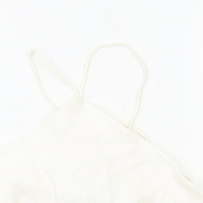 Womens UK Size M Zara White Cropped Tank