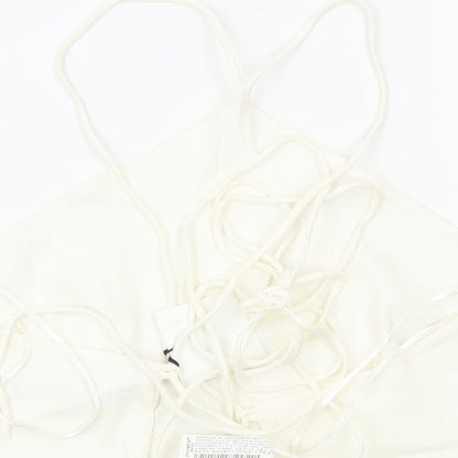 Womens UK Size M Zara White Cropped Tank