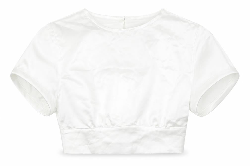 Womens UK Size S Zara White Cropped Blouse