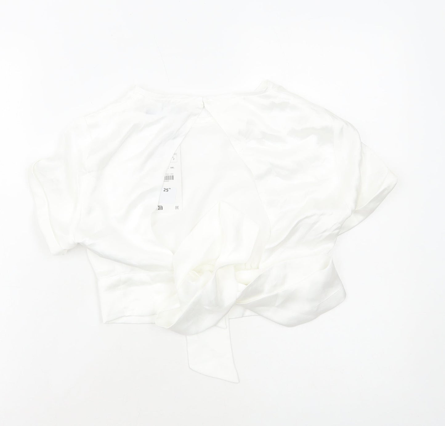 Womens UK Size S Zara White Cropped Blouse