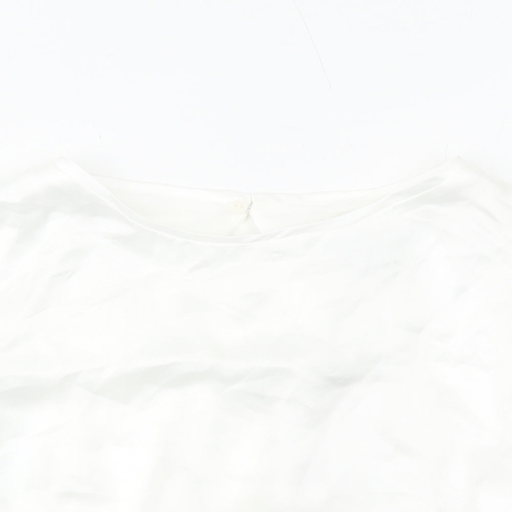 Womens UK Size S Zara White Cropped Blouse