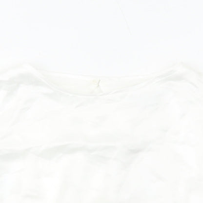 Womens UK Size S Zara White Cropped Blouse