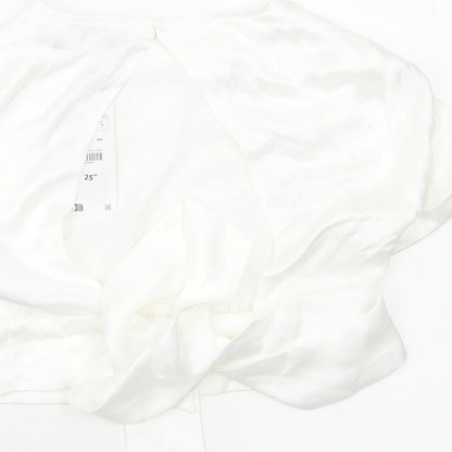 Womens UK Size S Zara White Cropped Blouse