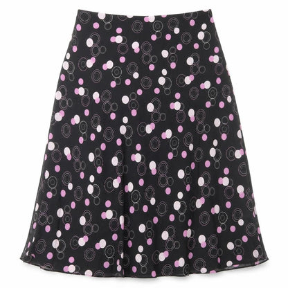 Premier Collection Womens Black Geometric Polyester Flare Skirt Size 10