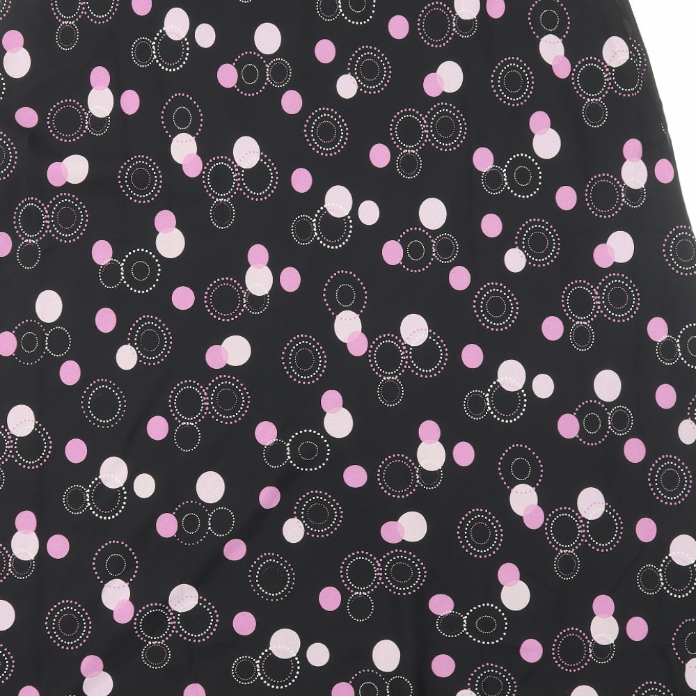 Premier Collection Womens Black Geometric Polyester Flare Skirt Size 10